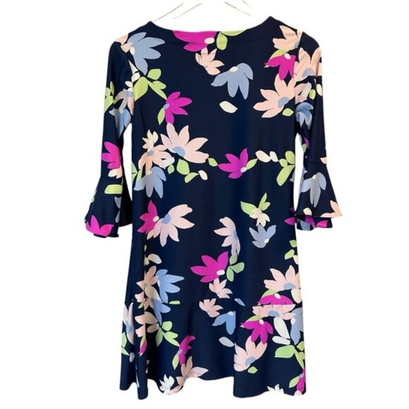 Gingy | Blue Pink Floral Shift Dress Size Small - Picture 4 of 7